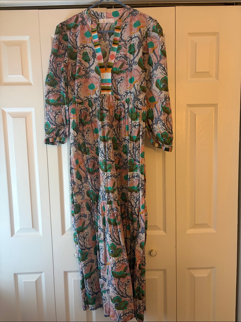 Bindu Floral Maxi Dress with Embroidery